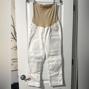 Luxe Essentials Denim, Maternity, Size 29, White, 3/4 Length Jeans